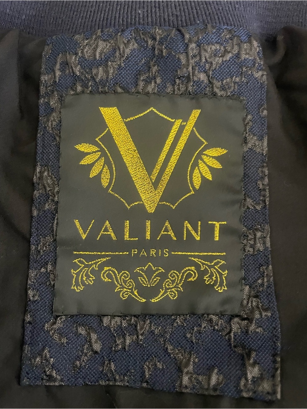 Valiant Navy Jacquard Bomber Jacket with Subtle Sheen - Picture 5 of 11